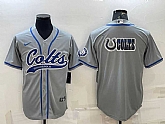 Men's Indianapolis Colts Grey Team Big Logo With Patch Cool Base Stitched Baseball Jersey,baseball caps,new era cap wholesale,wholesale hats
